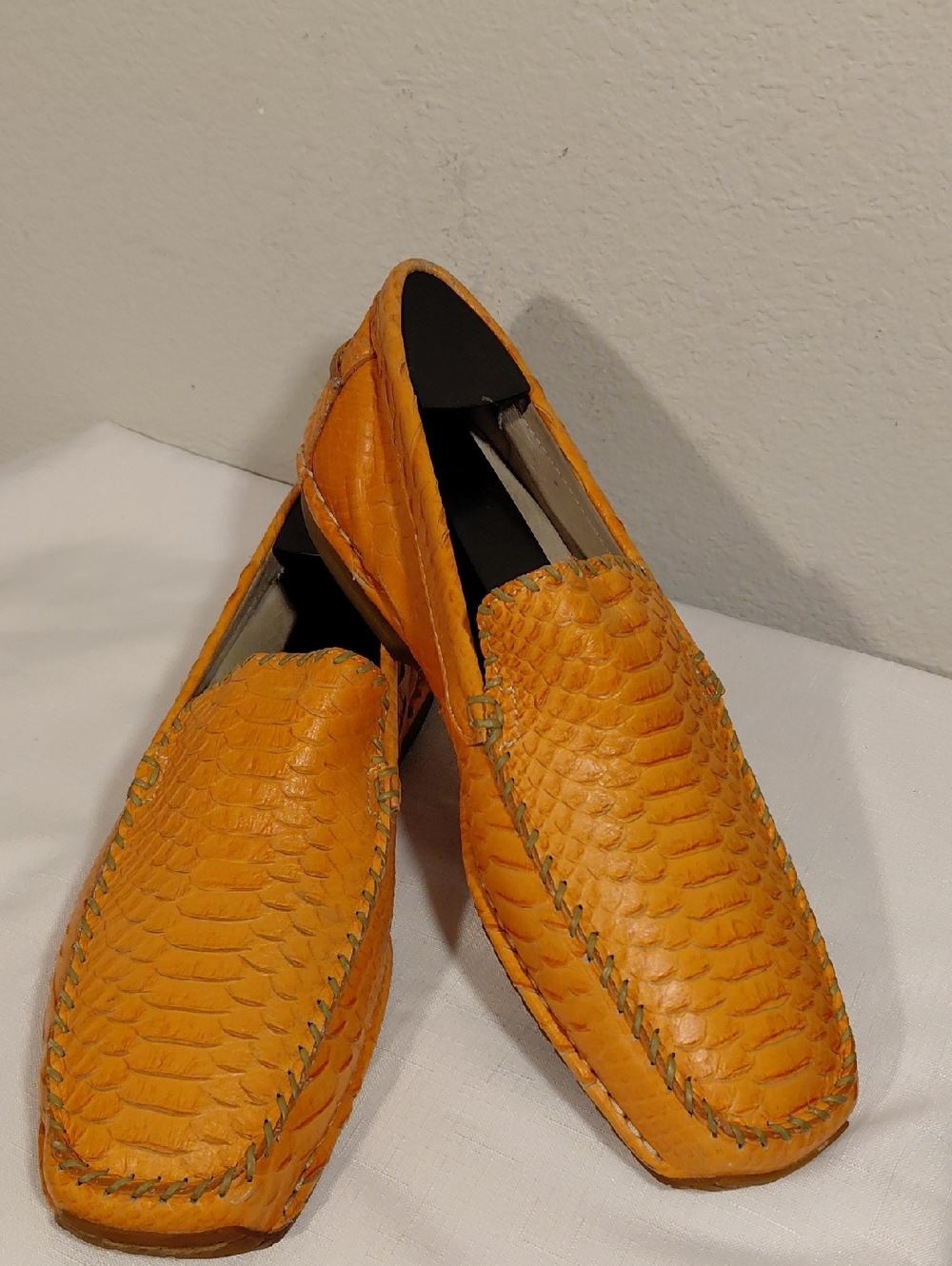 Men's GBX Orange Leather Moccasin Loafers
